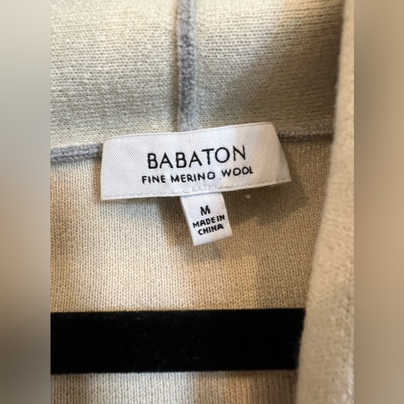 Babaton by Aritzia Grey Wool Blend Shawl Collar Open Cardigan Size Medium - Picture 3 of 3